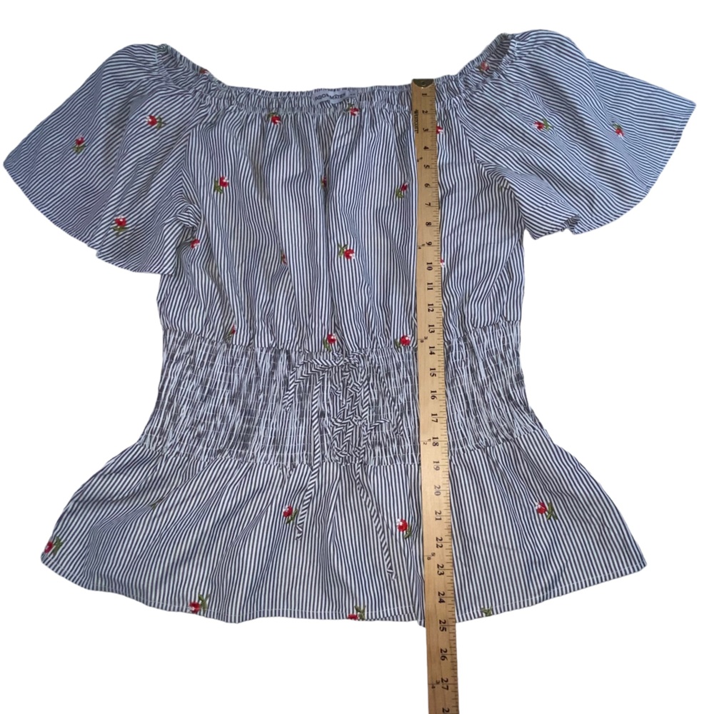 Roommates Striped Floral Lace Up Top Blouse - Woman’s Size 2X - Picture 3 of 8